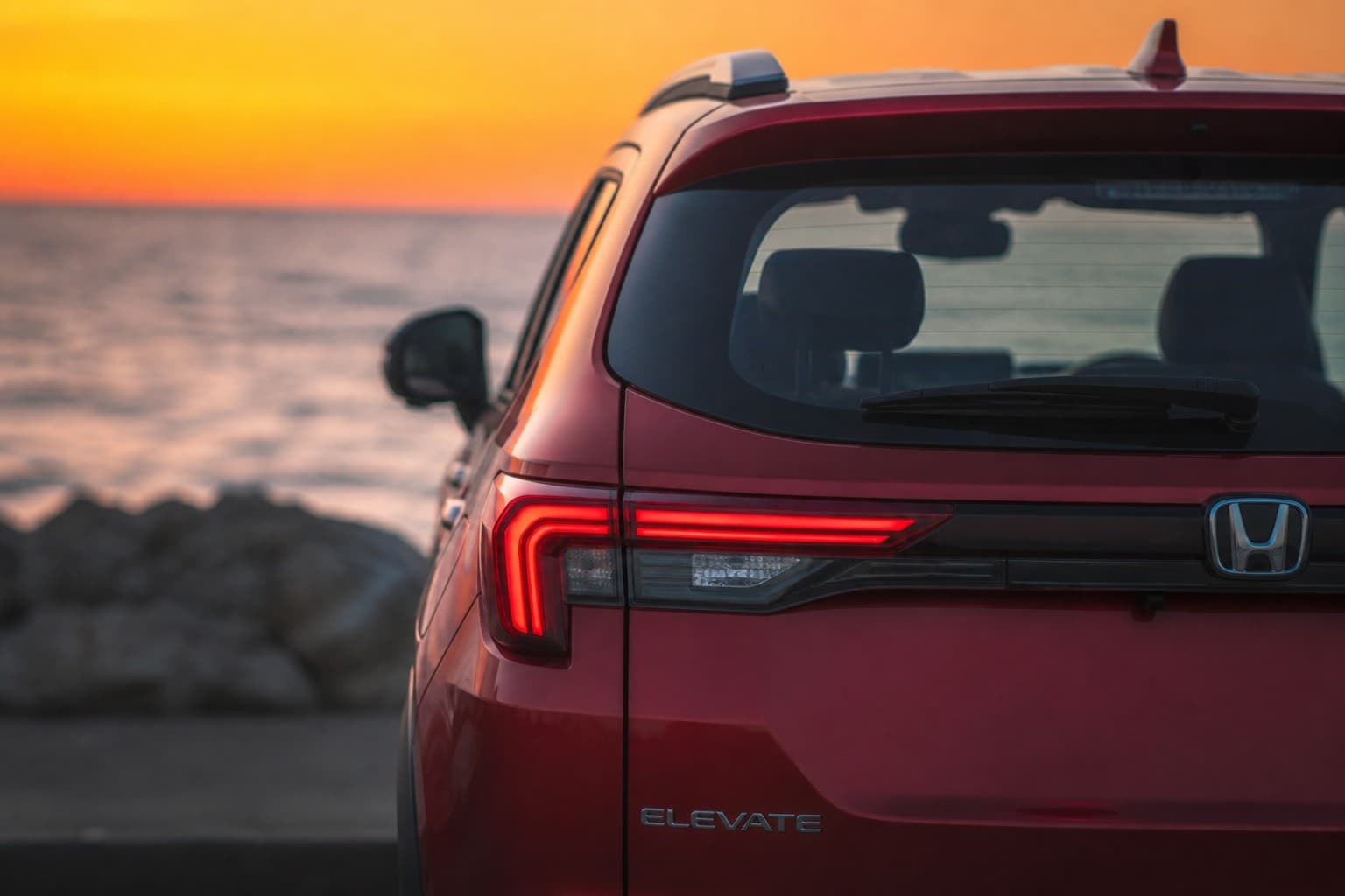 Honda Elevate rear design at dusk
